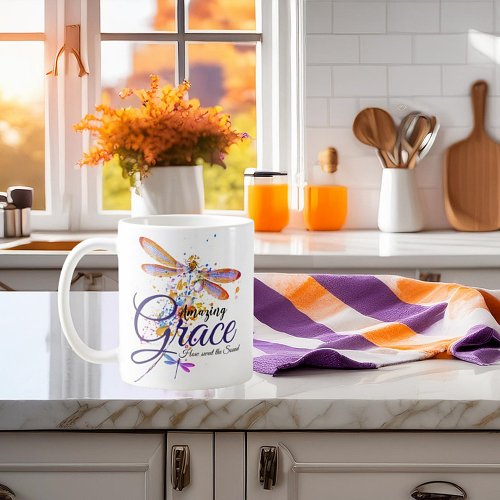 Amazing Grace Dragonfly splatter   Coffee Mug