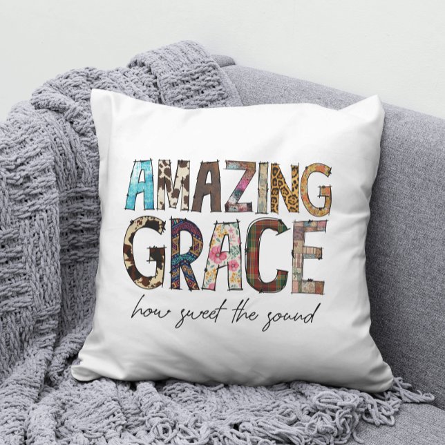Amazing Grace Faith Religious Inspirational Throw Pillow (Creator Uploaded)