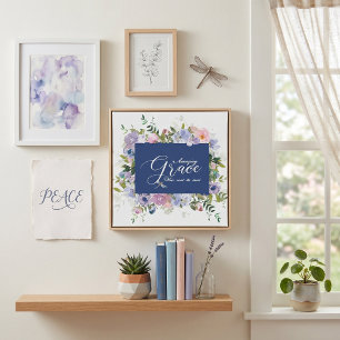 Amazing grace floral faux canvas print