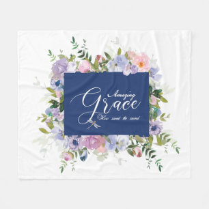 Amazing grace floral   fleece blanket