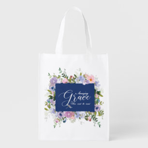 Amazing grace floral grocery bag