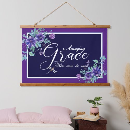 Amazing Grace floral  Hanging Tapestry