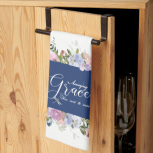Amazing grace floral kitchen towel