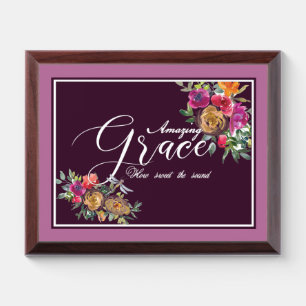 Amazing Grace floral Plaque