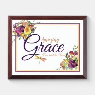 Amazing grace floral Plaque