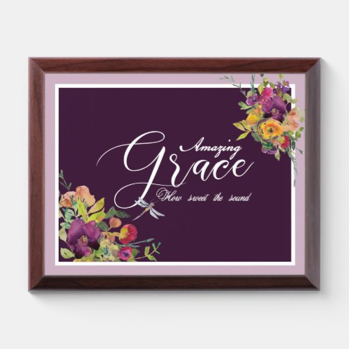 Amazing grace floral Plaque