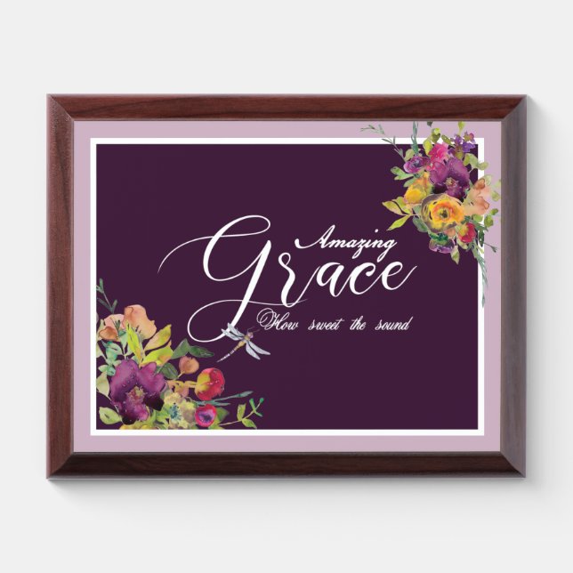 Amazing grace floral Plaque (Horizontal)