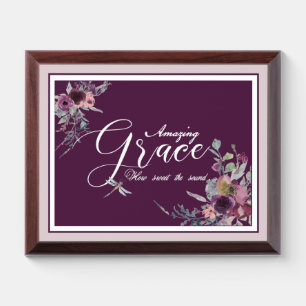 Amazing grace floral Plaque