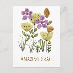 Amazing Grace Floral Postcard