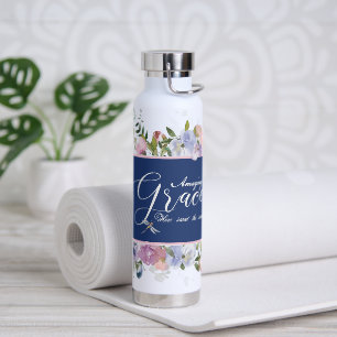 Amazing grace floral   water bottle