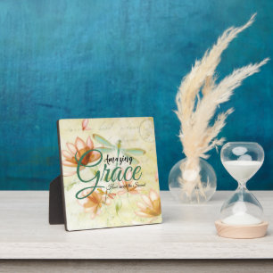 Amazing Grace Flowers and dragonfly Plaque