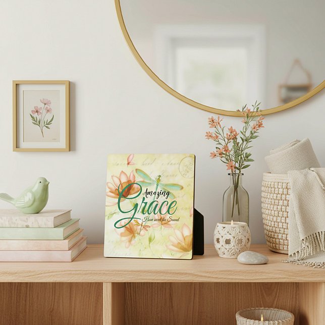 Amazing Grace Flowers and dragonfly  Plaque (Creator Uploaded)