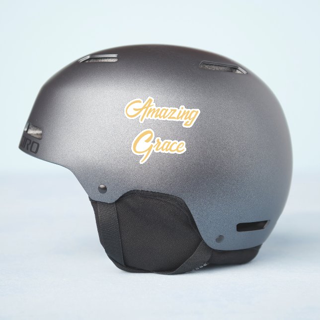 Amazing Grace Hand Lettering Gold Sticker (Helmet Side)