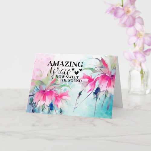 Amazing Grace How Sweet the Sound Christian Hymn Card