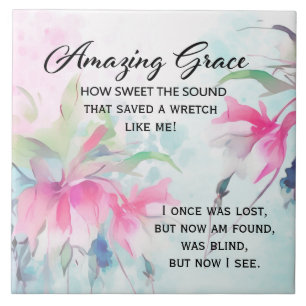 Amazing Grace How Sweet the Sound Christian Hymn Ceramic Tile
