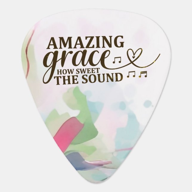 Amazing Grace How Sweet the Sound Christian Hymn  Guitar Pick (Front)