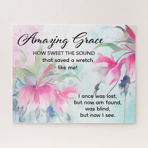 Amazing Grace How Sweet the Sound Christian Hymn Jigsaw Puzzle