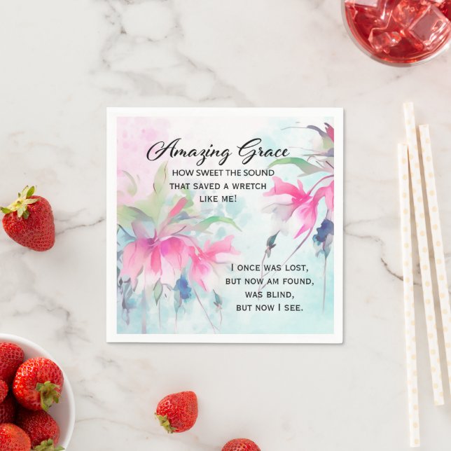 Amazing Grace How Sweet the Sound Christian Hymn Napkins (Insitu)