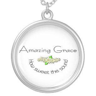 Amazing Grace how sweet the sound Christian Silver Plated Necklace