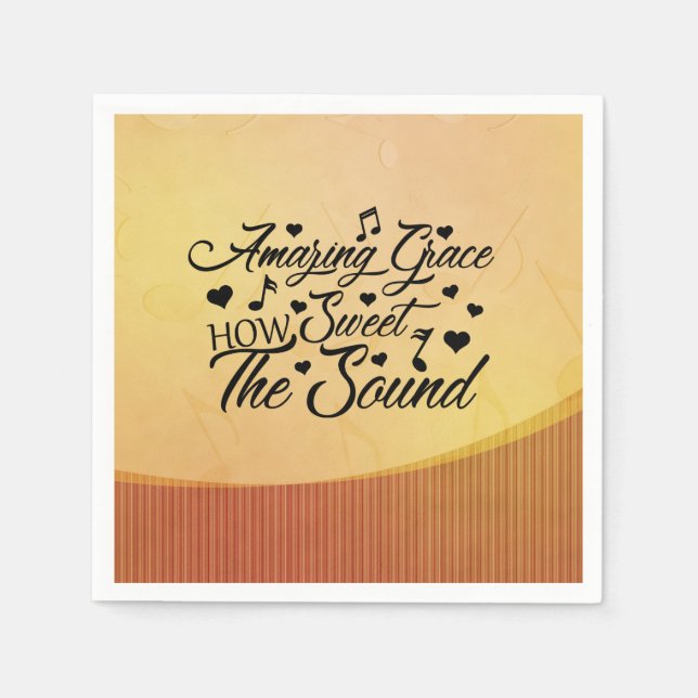 Amazing Grace How Sweet the Sound Hymn Napkins (Front)