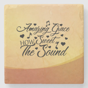 Amazing Grace How Sweet the Sound Hymn Stone Coaster