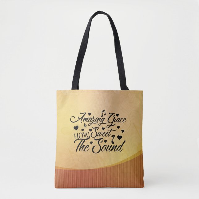 Amazing Grace How Sweet the Sound Hymn Tote Bag (Front)