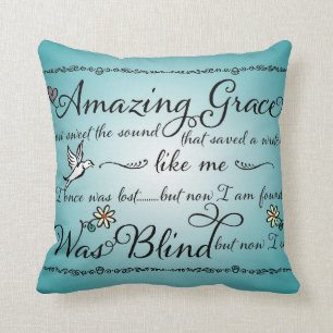 Amazing Grace How Sweet the Sound Word Art Throw Pillow