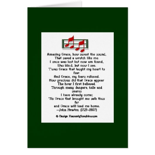 Amazing Grace Hymn Cards (Front)
