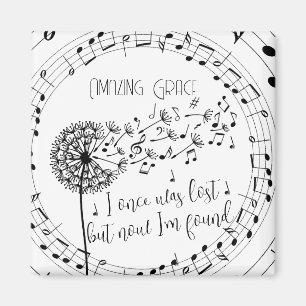 Amazing Grace Hymn Dandelion Christian Magnet
