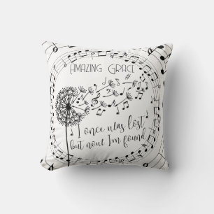 Amazing Grace Hymn Dandelion Christian Throw Pillow