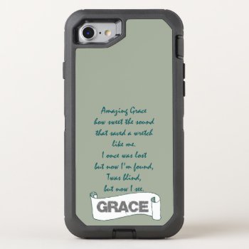 Amazing Grace Hymn Lyrics Otterbox Defender Iphone Se/8/7 Case by Christian_Quote at Zazzle