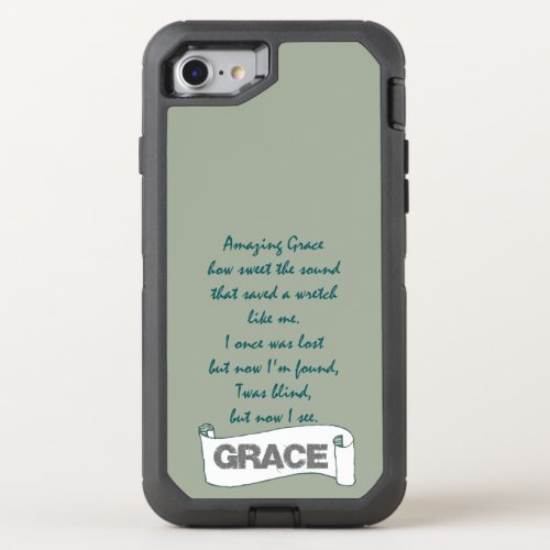 Amazing Grace Hymn Lyrics OtterBox Defender iPhone SE87 Case