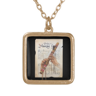 Amazing Grace in the Cherokee Language Gold Plated Necklace