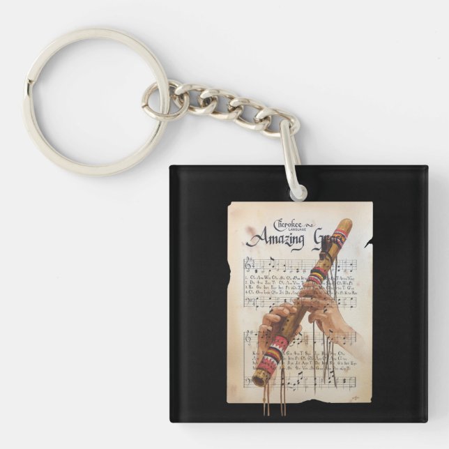 Amazing Grace in the Cherokee Language Keychain (Front)
