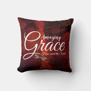 Amazing Grace leaves throw pillow