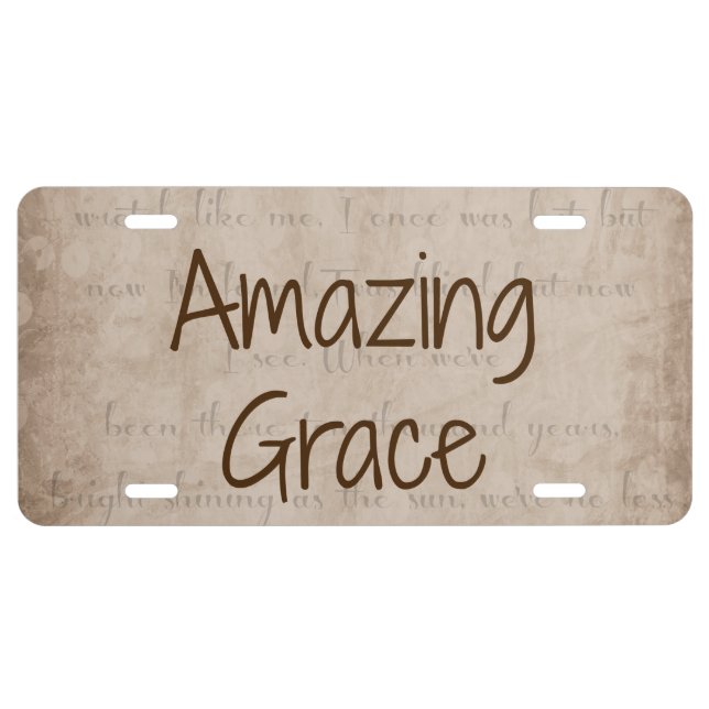 Amazing Grace License Plate (Front)