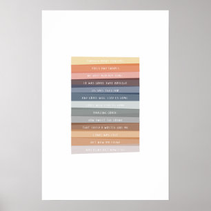 Amazing Grace Lyric Color Art Print for Kids