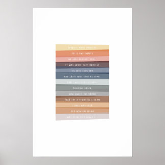 Amazing Grace Lyric Color Art Print for Kids