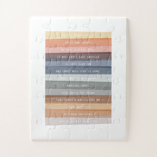 Amazing Grace Lyric Colorful Art Jigsaw Puzzle