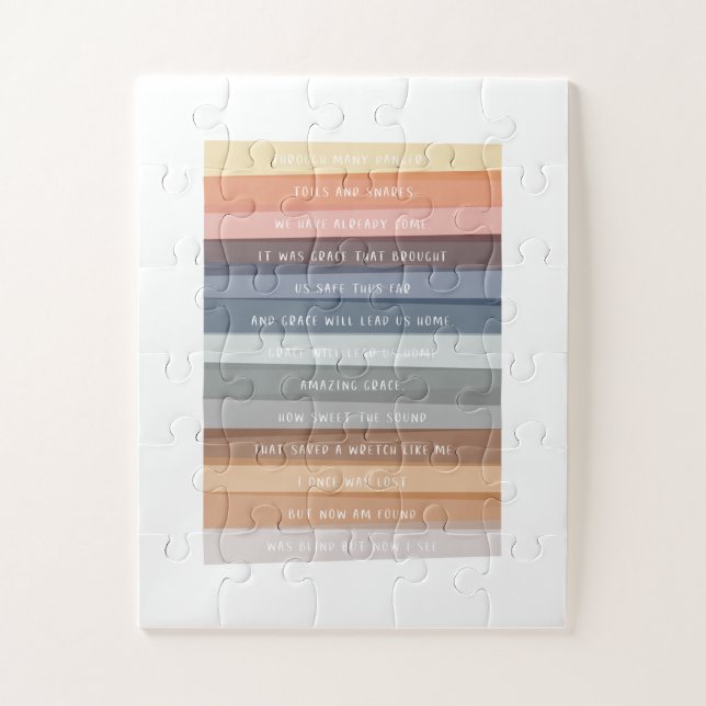 Amazing Grace Lyric Colorful Art Jigsaw Puzzle (Vertical)
