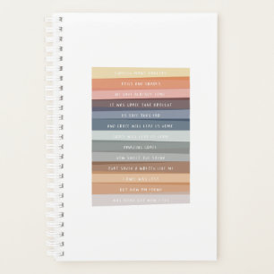 Amazing Grace Lyric Colorful Stripes Planner