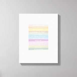 Amazing Grace Lyric Rainbow Colorful Canvas Art