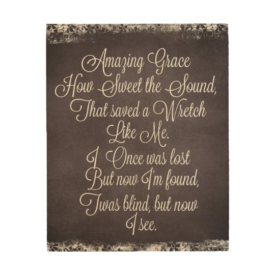 Amazing Grace Lyrics Chalkboard Wood Wall Decor Zazzle Com