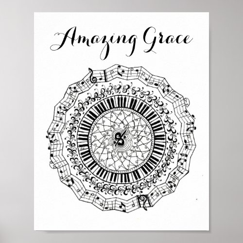 Amazing Grace Mandala Poster