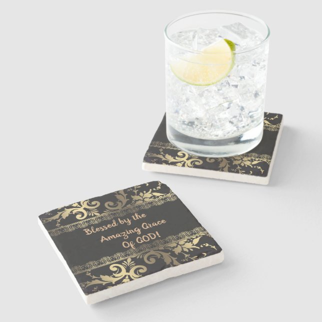 Amazing Grace Marble Drink Coaster (Side)