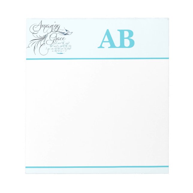 Amazing Grace monogram Notepad (Front)