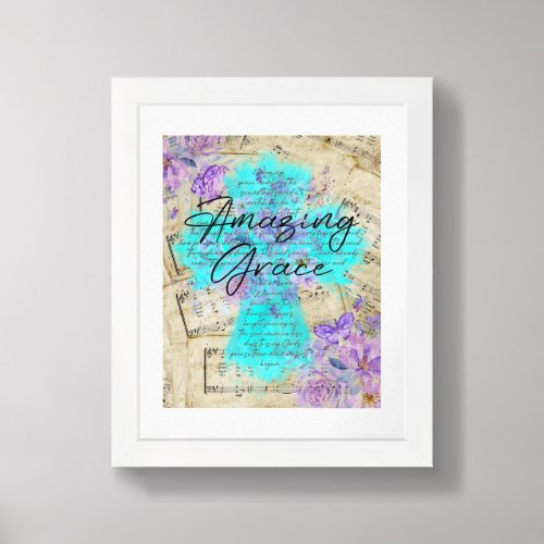 Amazing Grace Musical Lyric  Framed Art