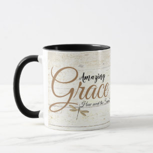 Amazing grace on wood mug