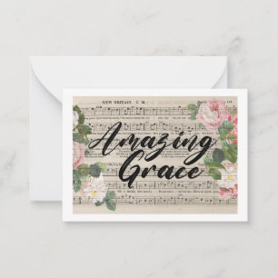 Amazing Grace - Original Music Sheet Note Card