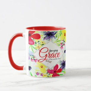 Amazing Grace Personalized floral Mug